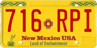 NM license plate 716RPI