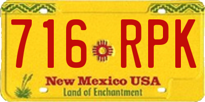 NM license plate 716RPK