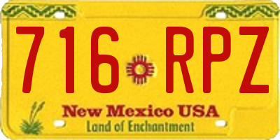 NM license plate 716RPZ