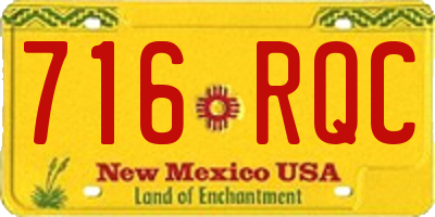 NM license plate 716RQC