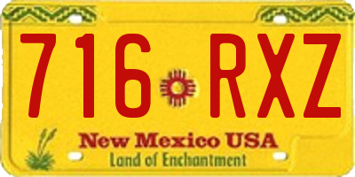 NM license plate 716RXZ