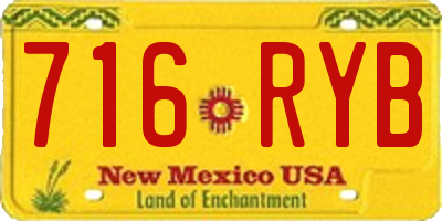 NM license plate 716RYB