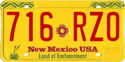 NM license plate 716RZO