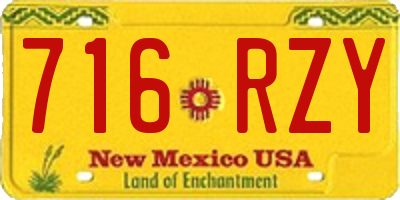 NM license plate 716RZY