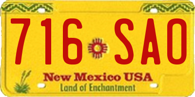 NM license plate 716SAO