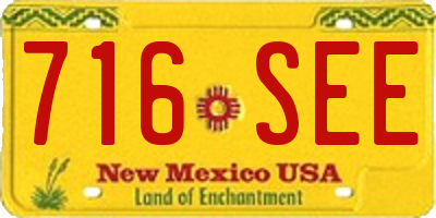 NM license plate 716SEE