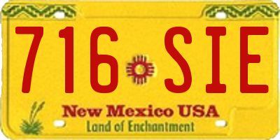 NM license plate 716SIE
