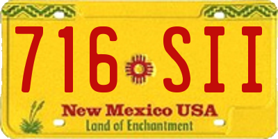 NM license plate 716SII