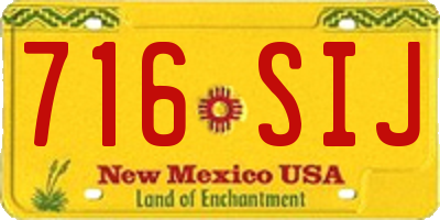 NM license plate 716SIJ