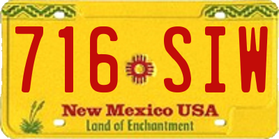 NM license plate 716SIW