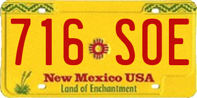 NM license plate 716SOE
