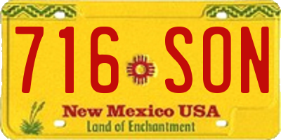NM license plate 716SON