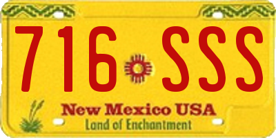 NM license plate 716SSS