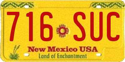 NM license plate 716SUC