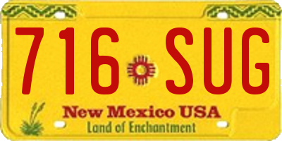 NM license plate 716SUG