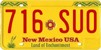 NM license plate 716SUO