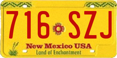 NM license plate 716SZJ