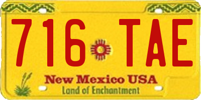 NM license plate 716TAE