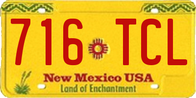 NM license plate 716TCL