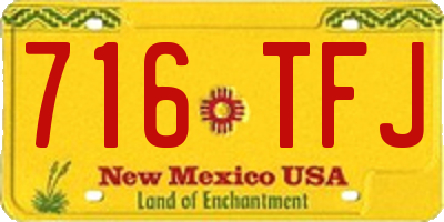 NM license plate 716TFJ