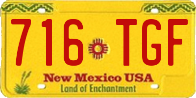 NM license plate 716TGF