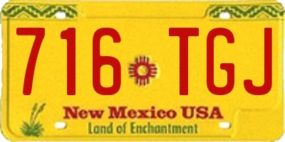 NM license plate 716TGJ