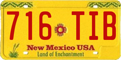 NM license plate 716TIB