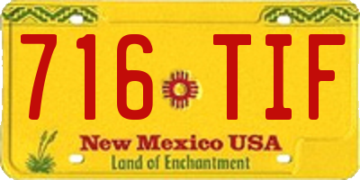 NM license plate 716TIF
