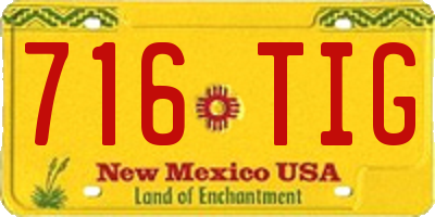 NM license plate 716TIG
