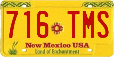 NM license plate 716TMS