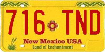 NM license plate 716TND