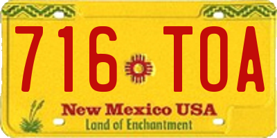 NM license plate 716TOA