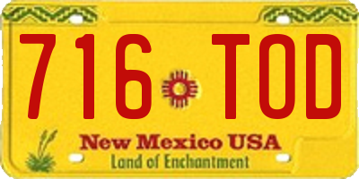 NM license plate 716TOD