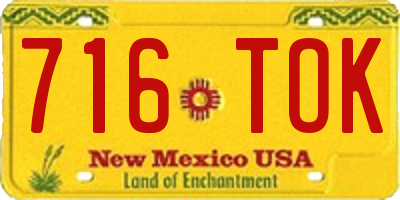 NM license plate 716TOK