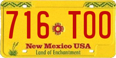 NM license plate 716TOO
