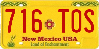 NM license plate 716TOS