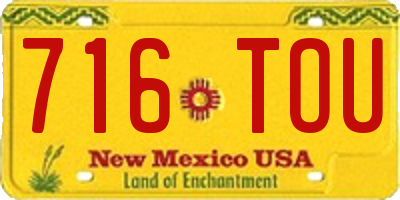 NM license plate 716TOU