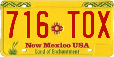 NM license plate 716TOX