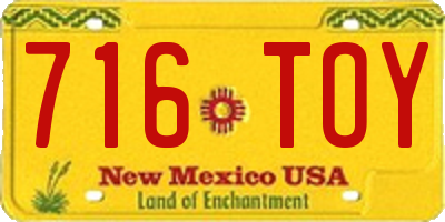 NM license plate 716TOY