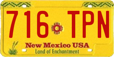 NM license plate 716TPN