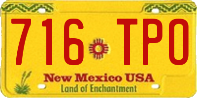NM license plate 716TPO
