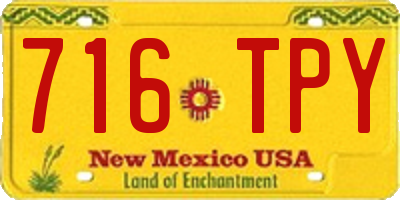 NM license plate 716TPY