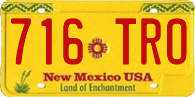 NM license plate 716TRO