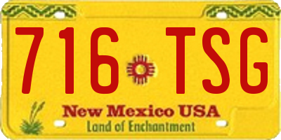 NM license plate 716TSG
