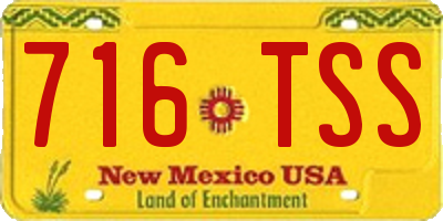 NM license plate 716TSS