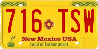 NM license plate 716TSW
