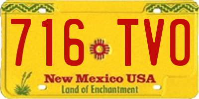 NM license plate 716TVO