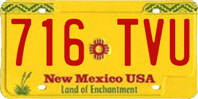 NM license plate 716TVU