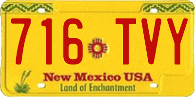 NM license plate 716TVY