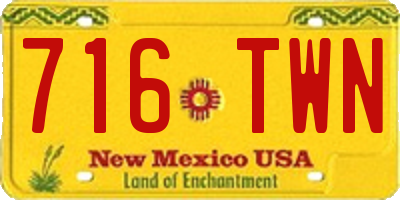 NM license plate 716TWN
